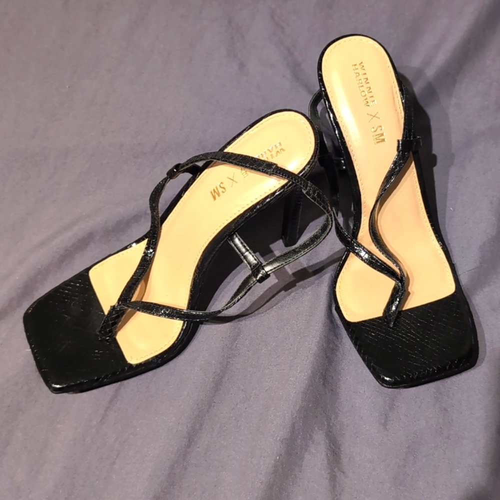 Steve Madden Winnie Harlow X Bashment Toe-Thong Sandals Square Toe Sling Back